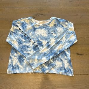 Blue tye dye Hollister long sleeve shirt size small